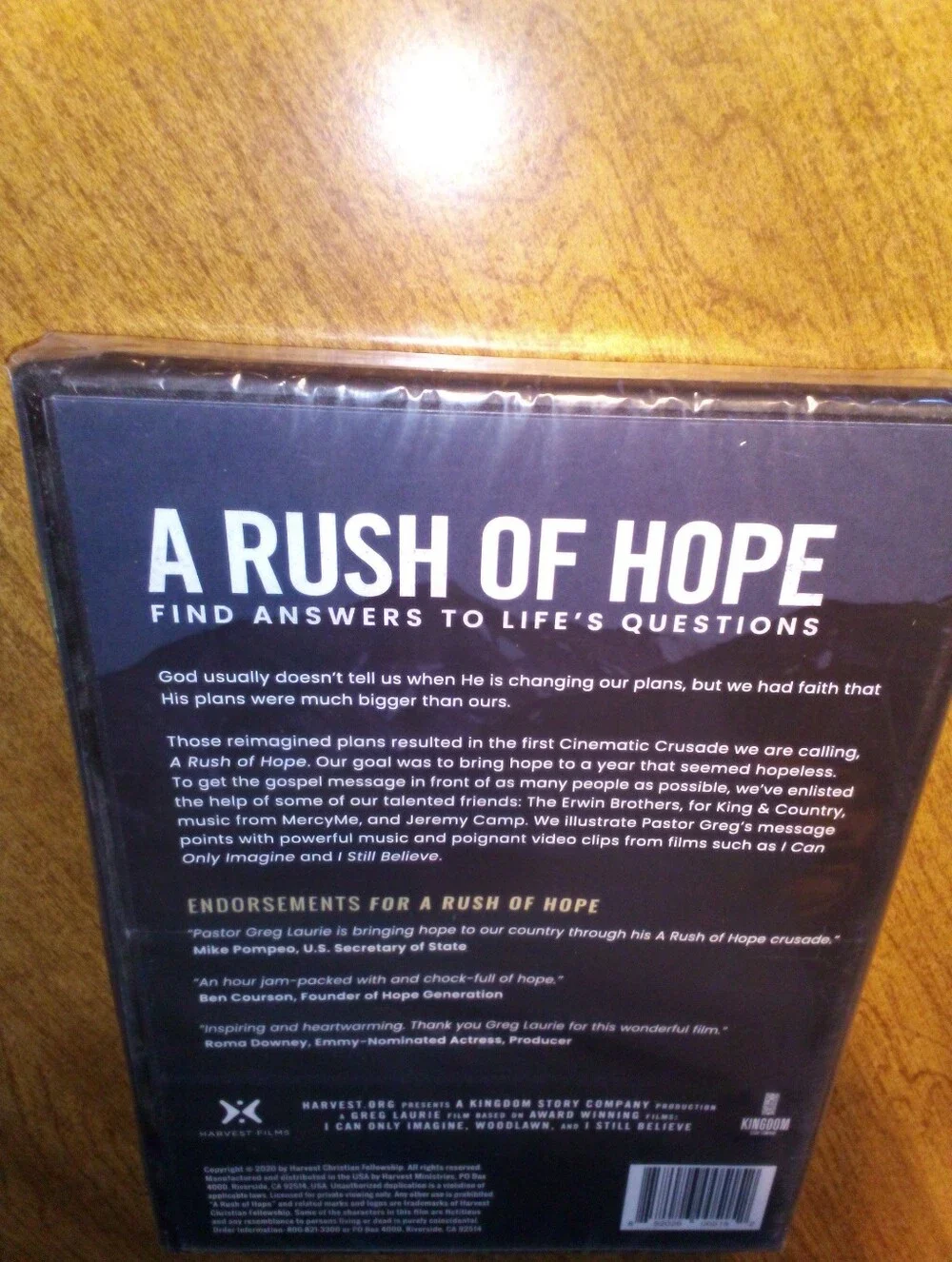 A Rush Of Hope Find Answers To Life's Questions 2020 Harvest Minist. DVD Sealed - Picture 2 of 8